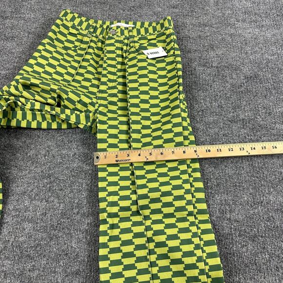 Lisa Says Gah Jeans Women 26 Robyn Wide Leg Vintage Rug Bocce Court Geometric - Picture 10 of 16